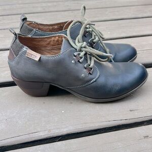 Pikolinos Rotterdam Low Heel Lace-Up Ankle Boot Dark Grey Blue | Size EU 37